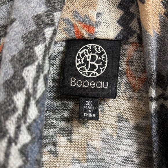 Bobeau Womens Cardigan Wrap Size 3X Aztec Western Lightweight Asymmetric Button - Picture 5 of 12